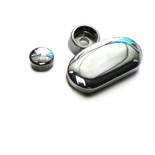 Small Fitting Parts Metal Glass Cap Mirror Decoration Element - Colour Chrome - Pack of 8