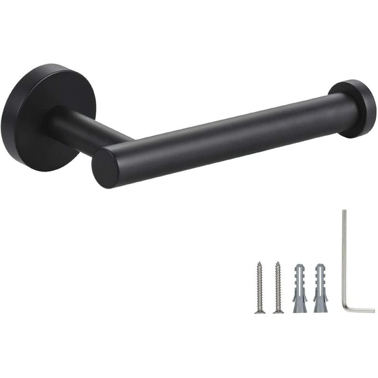 Toilet Roll Holder Black, Bathroom Wall Mount Toilet Paper Holder, Stainless Steel sus 304, Toilet Paper Holder (Matte Black)