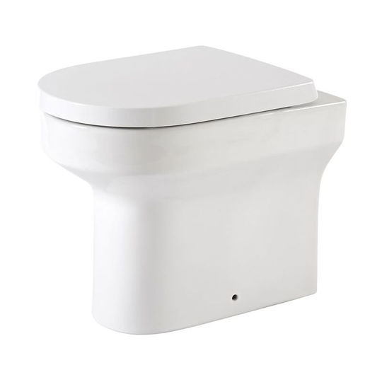 Milano - Ballam - White Ceramic Modern Back to Wall Toilet Pan wc and Soft Close Seat