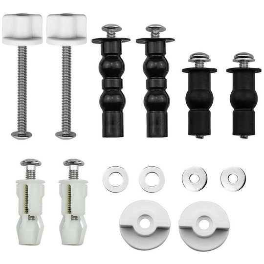 Toilet Seat Hinges Fixings 3 Pairs Screws for Toilet, Betterlife Fixing Set with Screws Toilet Lid Replacement Parts