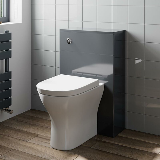 Artis - Modern Toilet Soft Close Seat Back To Wall Cistern Furniture Unit Grey - Grey