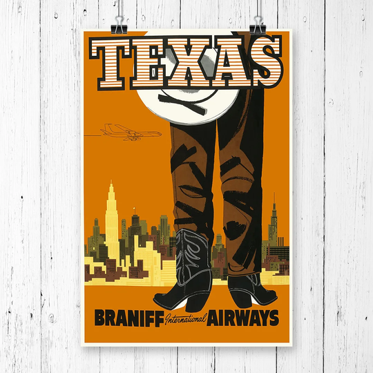 'Vintage Travel Poster Texas' Vintage Advertisement