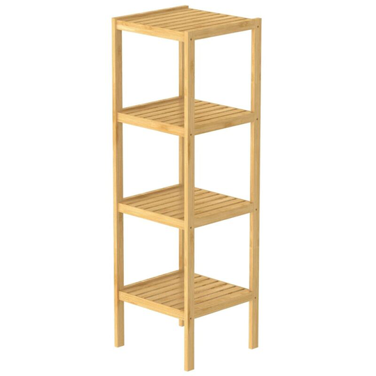 Bathroom Shelf with 4 Compartments Bamboo 34x33x110 cm Eisl Brown