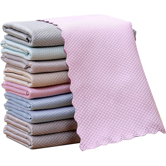 Perle Rare - 10 Pack Cleaning Cloths, Microfiber Cleaning Cloths, Washable Microfiber Cloths, Multi-Purpose Microfiber Cloths 30 x 40 cm