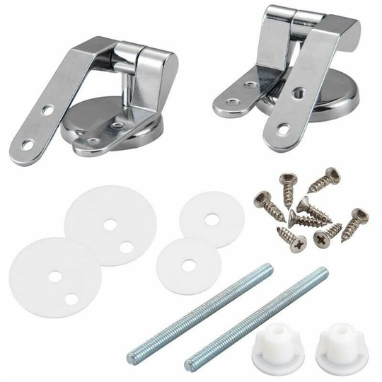 Toilet Seat Hinge, rlife Replacement Toilet Seat Hinge Fixings Kit, Toilet Hinge Fixings, for Wood Resin Toilet Seats - 2 Pcs