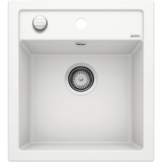 Blanco Evier DALAGO 45 PuraDur in Silgranit with automatic drain 46.5x51cm, White (517160)
