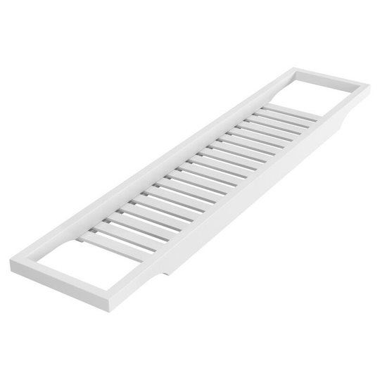 Bamboo Bath Trays Narrow Bathtub Tray Safely Hold for Candles Phone and Wine Glass Accessory Tray Water-resistant 74x15x3.7cm White