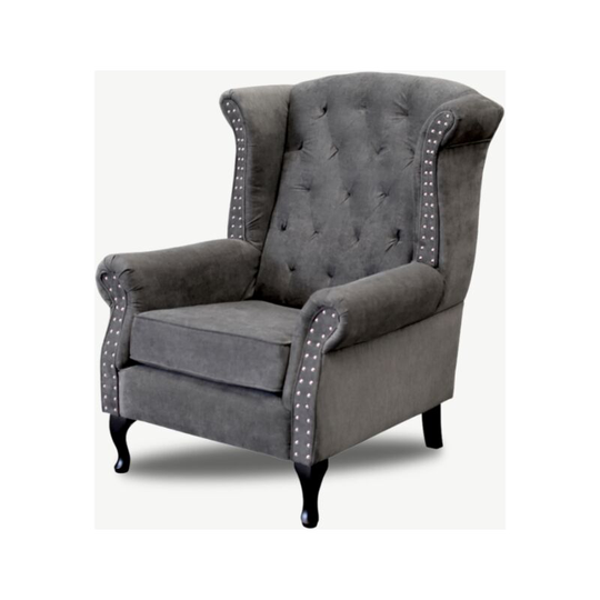 Owlwise Wingback Armchair Fabric Sofa Graphite - Graphite