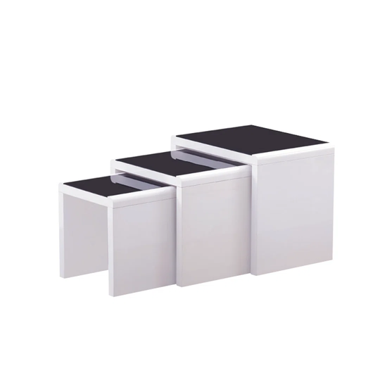 White/grey High Gloss Nest Of Tables