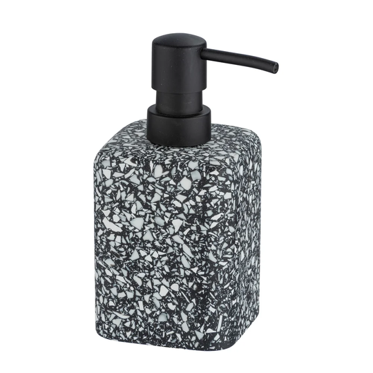 WENKO Soap Dispenser Terrazzo Black, Soap Dispenser
