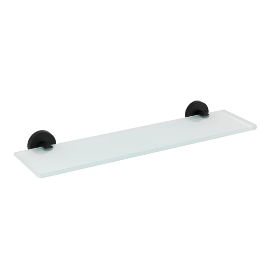 Wenko Bosio Black Matt Stainless Steel and Glass Wall Shelf