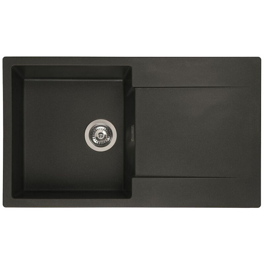 Reginox - Amsterdam 10 Kitchen Sink Inset Single Bowl Drainer Granite Waste Black - Black