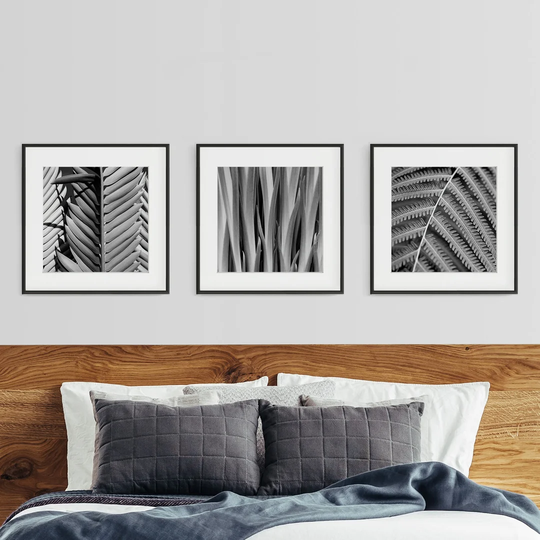 Leaves Triptych - 3 Piece Picture Frame Photograph Print Set on Paper