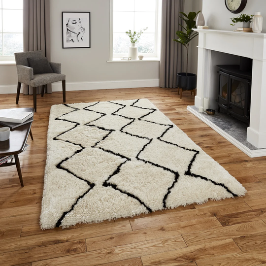Octavia Handmade Shag Ivory Rug