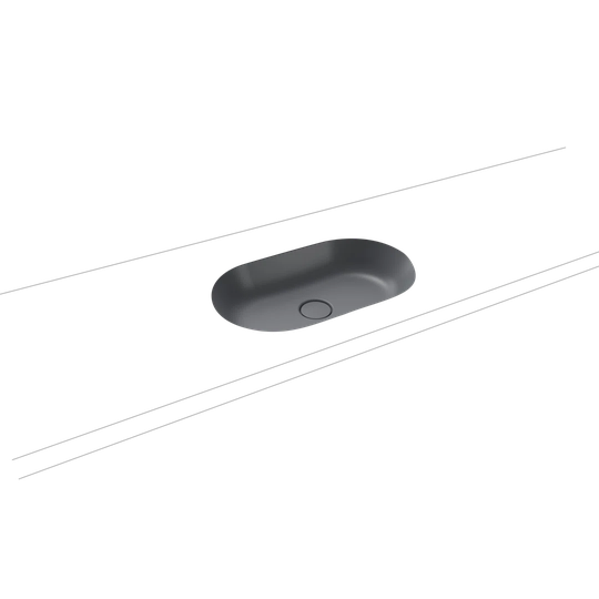 Centro Black Steel Enamel Oval Bathroom Sink