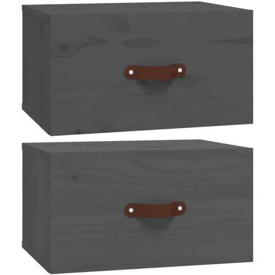 Wall-mounted Bedside Cabinets 2 pcs Grey 40x29.5x22 cm Vidaxl Grey