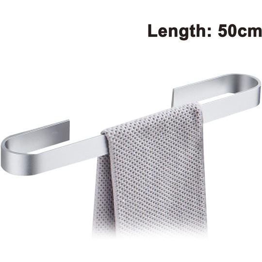 Towel Rail Towel Holder Bath Towel Rail Without Drilling 40/50 Cm for Bath, Bathroom, Kitchen Easy Assembly (Without Towels)-Bright silver