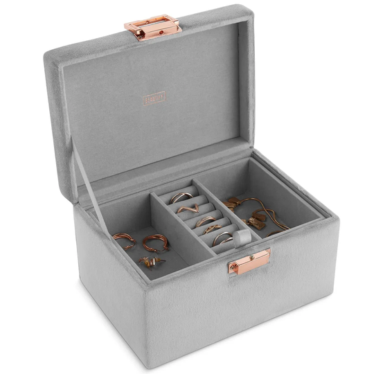 Grey Velvet Jewellery Box