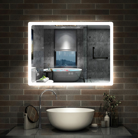 Aica Sanitär - Bathroom Mirror with Lights Anti Fog Touch Sensor Wall Mounted led Bathroom Mirrors - 1000x600mm+Bluetooth+Dimmable+3 Colour