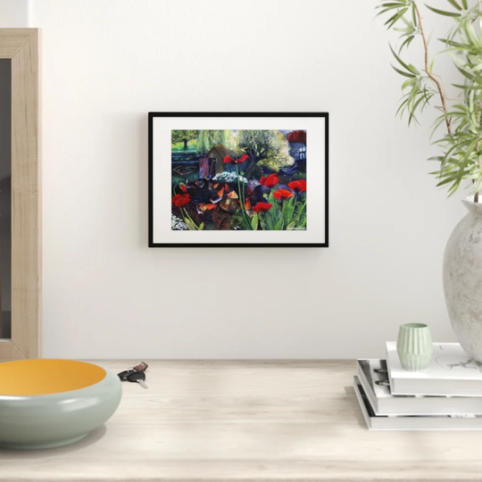 Hen Run, 1994 by Lía Graa Jensen - Picture Frame Painting on paper