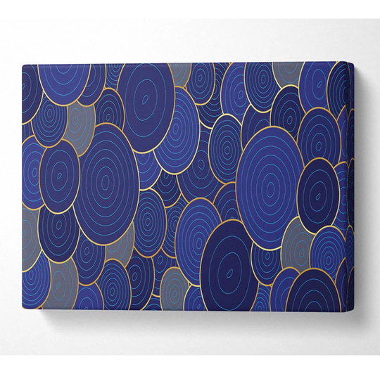 Blue Circle Adventure - Wrapped Canvas Graphic Art