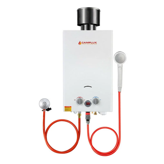 Camplux - Tankless Gas Water Heater with Rain Cap, ce Certified gar Standard 10L Instant Propane Gas Shower, Use for Camping rv Trip Washing Horse