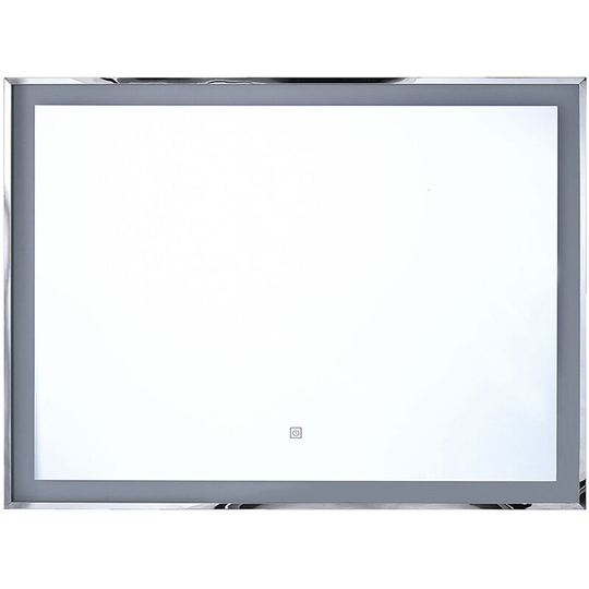 Beliani - Modern Bathroom Wall Mirror with Led Rectangular 90 x 70 cm Silver Argens - Silver