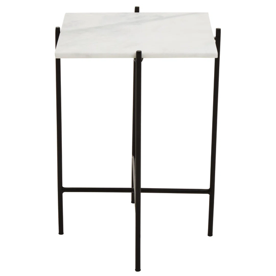Brianah White Marble Side Table