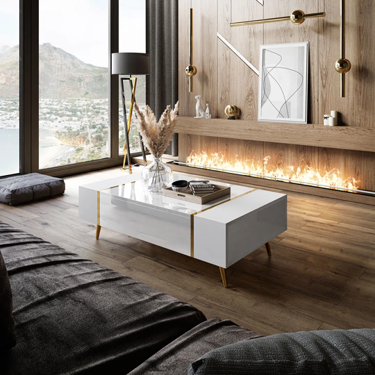 Islesboro 4 Legs Coffee Table with Storage