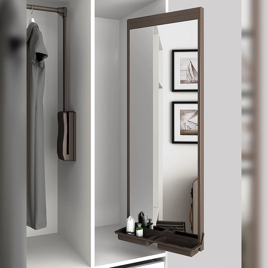 Galestown Metal Framed Barn Door Full Length Mirror in Brown