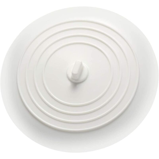 Tub drain plug with silicone plug for kitchens, bathrooms, laundries (white)
