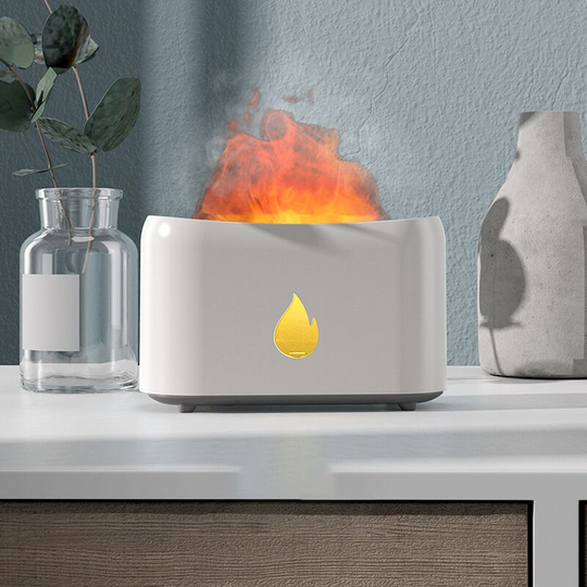 Perlerare - Essential Oils Diffuser with Flame Effect Light - Adjustable Air Humidifier - Diffuser with Remote Control for Home, Bedroom