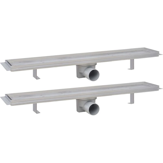 Linear Shower Drain 2 pcs 730x140 mm Stainless Steel vidaXL