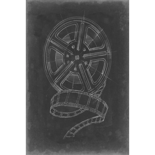 Film and Reel Blueprint II by Ethan Harper - Wrapped Canvas Art Prints
