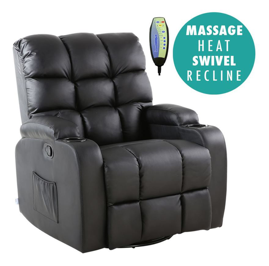Regal Black Leather Recliner Chair