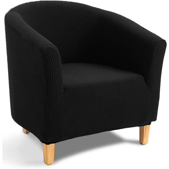 Armchair Cover,Jacquard Stretch Stretch Tub Chair Sofa Cover(Bath Chair Cover,Black)
