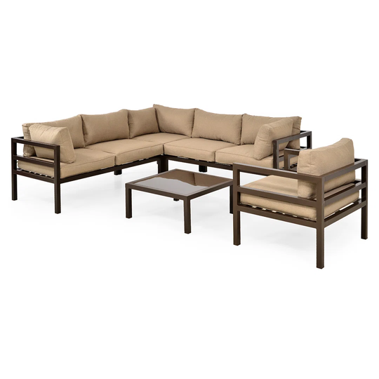 Cimarron 6 Seater Rattan Corner Sofa Set