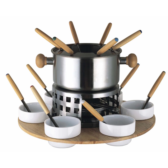 21 Piece Stainless Steel Fondue Set