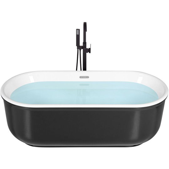 Beliani - Modern Freestanding Bathtub Oval Sanitary Acrylic Black Matte Pinel - Black