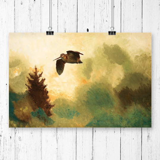 'Landscape with Snipe Bird' by Bruno Liljefors Printing Print