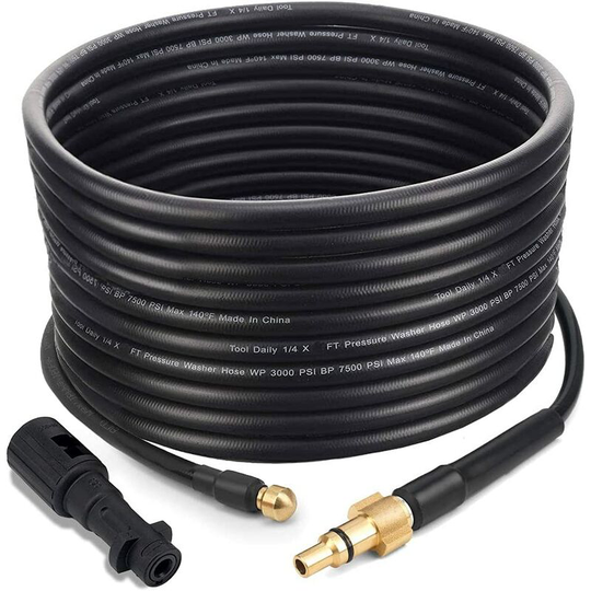 Sunflowergb - 15M / 50FT High Pressure Washer Hose, 2300 psi / 160 bar Drain and Hose Cleaning Hose Kit with Adapter for