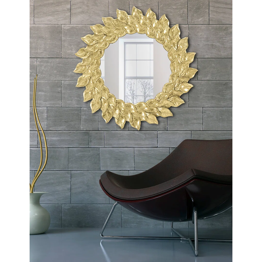 Scarletta Round Metal Framed Wall Mounted Accent in Gold