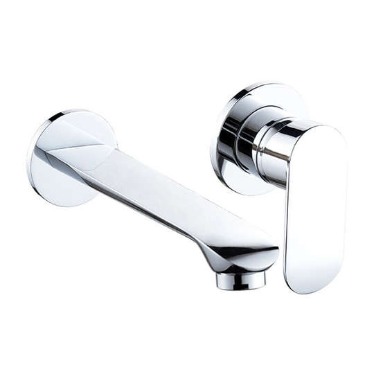 Perlerare - Chrome Wall Mounted Basin Faucet Bathtub Faucet Wall Mounted Single Lever Basin Faucet Wall Mounted Bathroom Faucet, Split, Silver