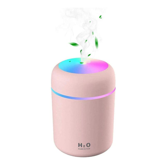 Ilovemilan - Mini Ultrasonic usb Air Humidifier with 7 Breath Light Colors, Auto Shut Off, 2 Mist Mode, for Bedroom, Office, Auto, Home (Pink)