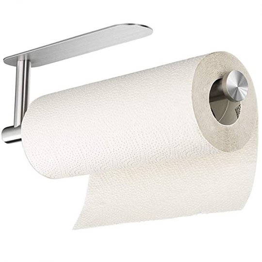 Self-adhesive tissue holders - Non-pierced tissue holders Stainless steel paper towel holder (silver)