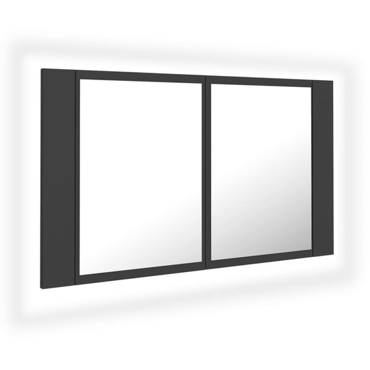 Vidaxl - led Bathroom Mirror Cabinet Grey 80x12x45 cm Acrylic Grey