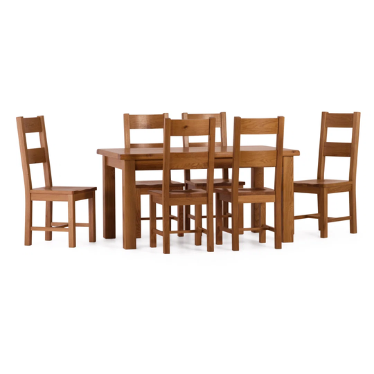 Rebekah 7 - Piece Solid Oak Dining Set