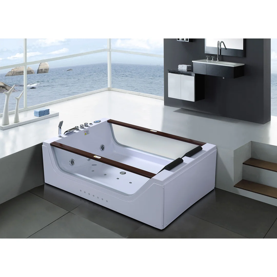 Positano Whirlpool Bath Tub Spa Double Pump Hydrotherapy 180 x 120cm Hot Tub