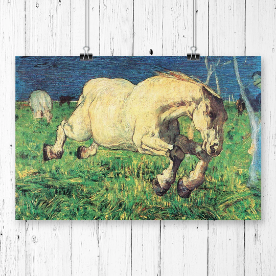 'White Horse' by Giovanni Segantini Printing Print