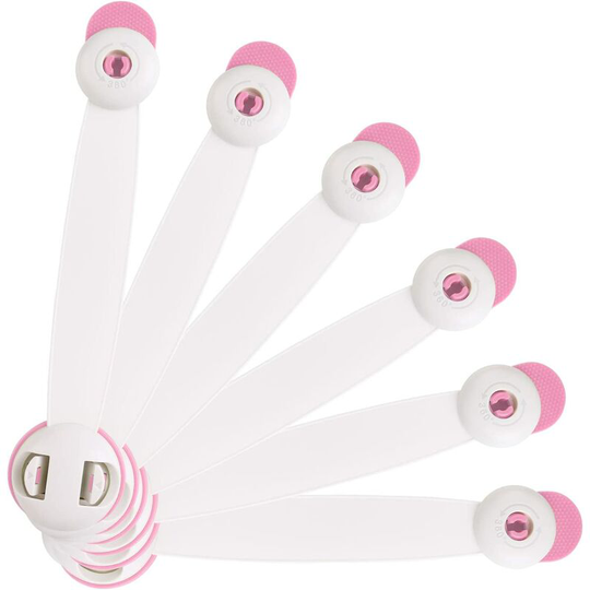 Sunflowergb - Child Safety Cupboard Doors, 6 pcs Baby Safety Latches, Baby Door Stops Safety Lock for Drawer, Door, Cabinets, Fridge, Toilet (Pink)